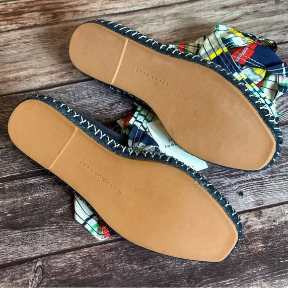 Zara Lace-Up Leather Espadrilles Size 6 1/2