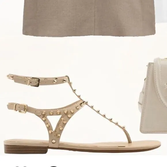ZARA LEATHER STUDDED FLATS